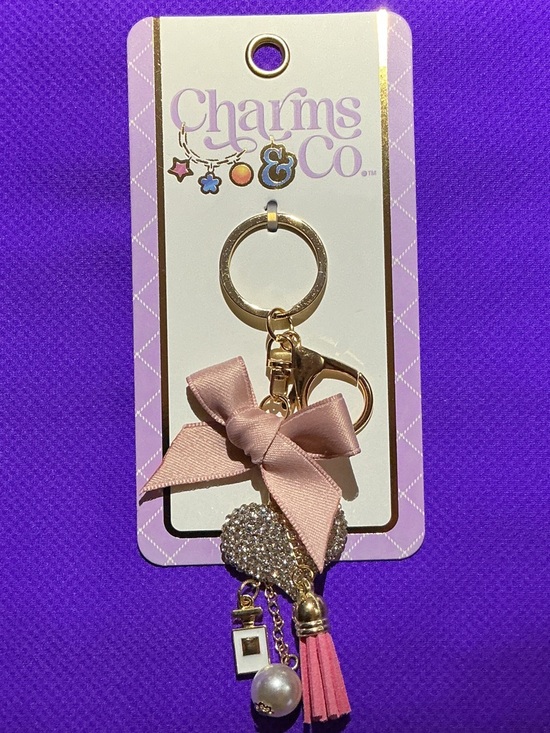 Charms & Co. Accessories - 🎀Pink Bow & Tassel Keychain Card Holder Charm
